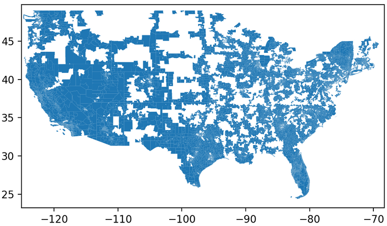 Area changed (overlap method)